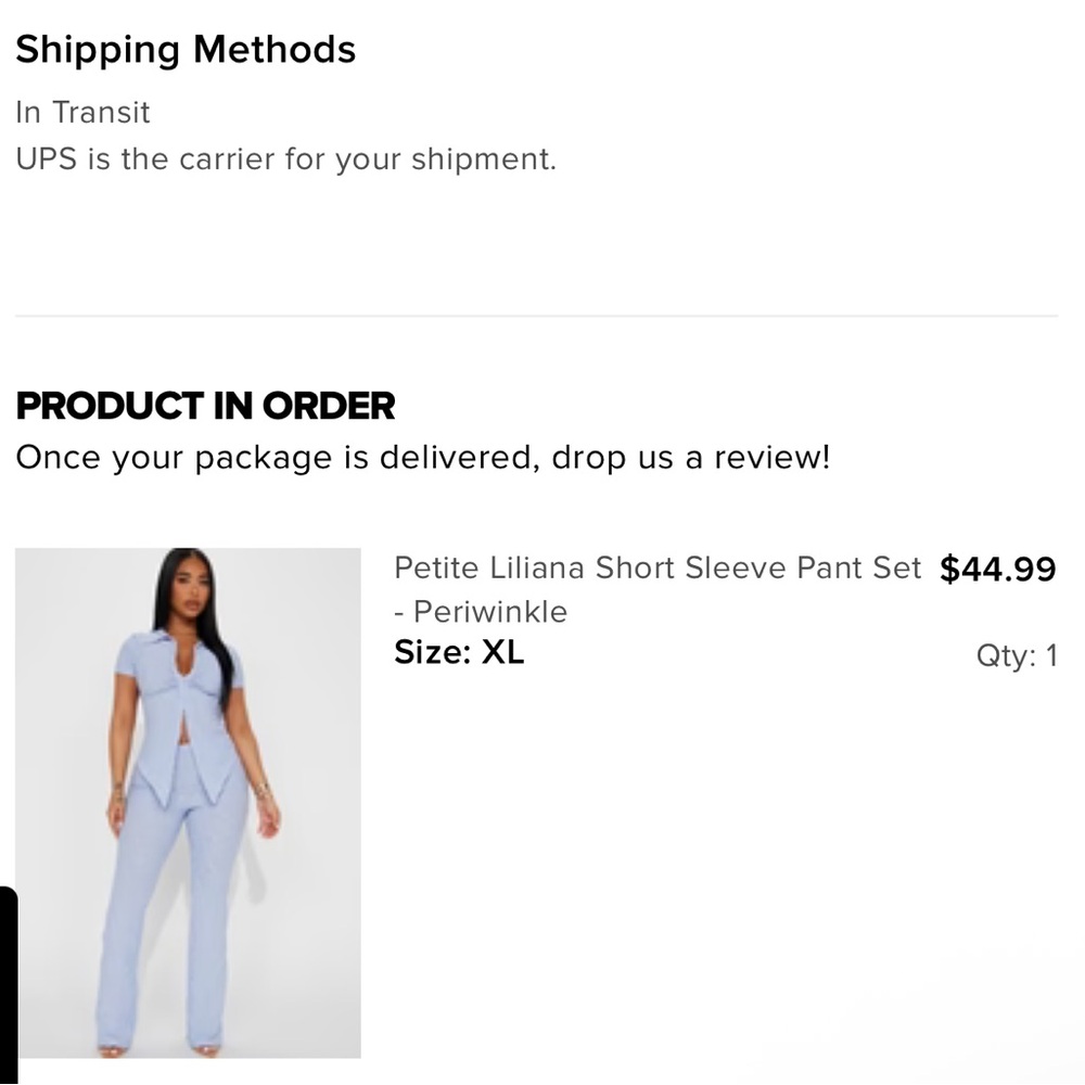 Fashion Nova Periwinkle Short Sleeve Pant Set